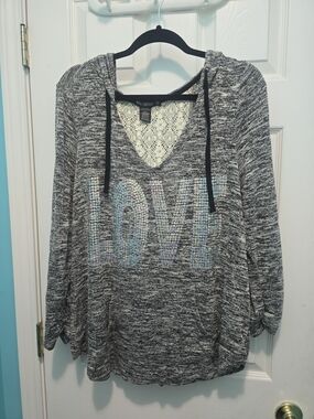 Miss Chievous Cream Crochet Lace Top with Black Trim